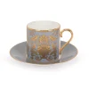 Acanthus Grey Coffee Cup And Saucer Cups & Saucers