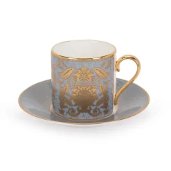 Acanthus Grey Coffee Cup And Saucer Cups & Saucers