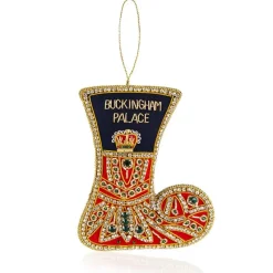 Clearance Buckingham Palace Navy And Red Stocking Decoration Decorations