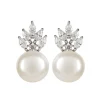 Discount Crown And Pearl Stud Earrings Earrings