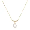 Sale Gold Crescent Pearl Drop Necklace Necklaces