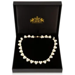 Online Gold Hematite And White Pearl Collar Necklaces