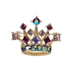 New Purple And Gold Crown Brooch Brooches