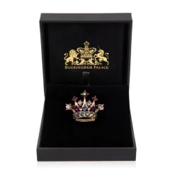 New Purple And Gold Crown Brooch Brooches