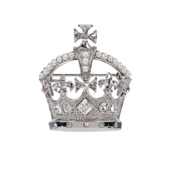 Silver Crown Brooch Brooches