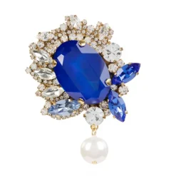 Vicki Sarge Blue Crystal Brooch Brooches