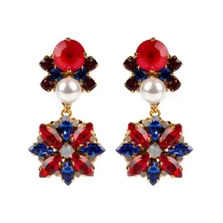 Outlet Vicki Sarge Red, White And Blue Large Drop Earrings Earrings