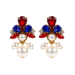 Sale Vicki Sarge Red, White And Blue Pearl Drop Earrings Earrings