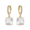 Online White Square Crystal Earrings Earrings