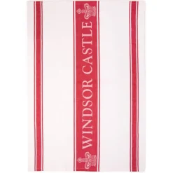 New Windsor Castle Red Waffle Tea Towel Breakfast Table