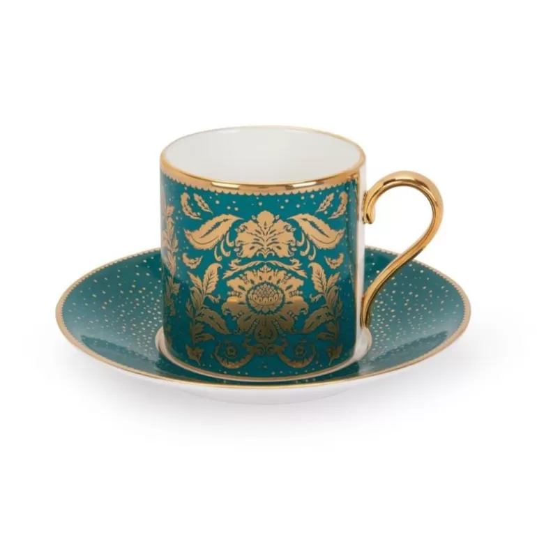 Royal Collection Shop Cups & Saucers*Acanthus Teal Coffee Cup And Saucer