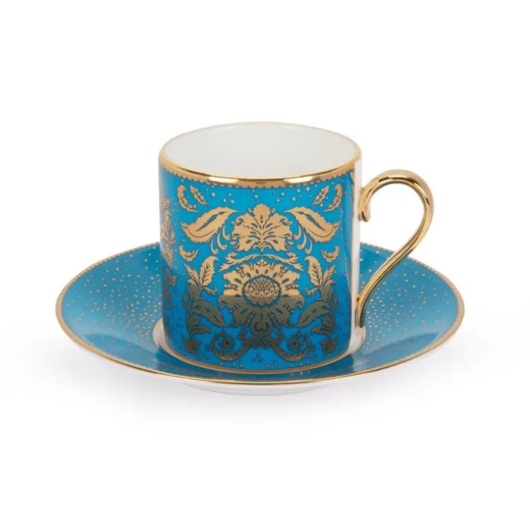 Royal Collection Shop Cups & Saucers*Acanthus Turquoise Coffee Cup And Saucer