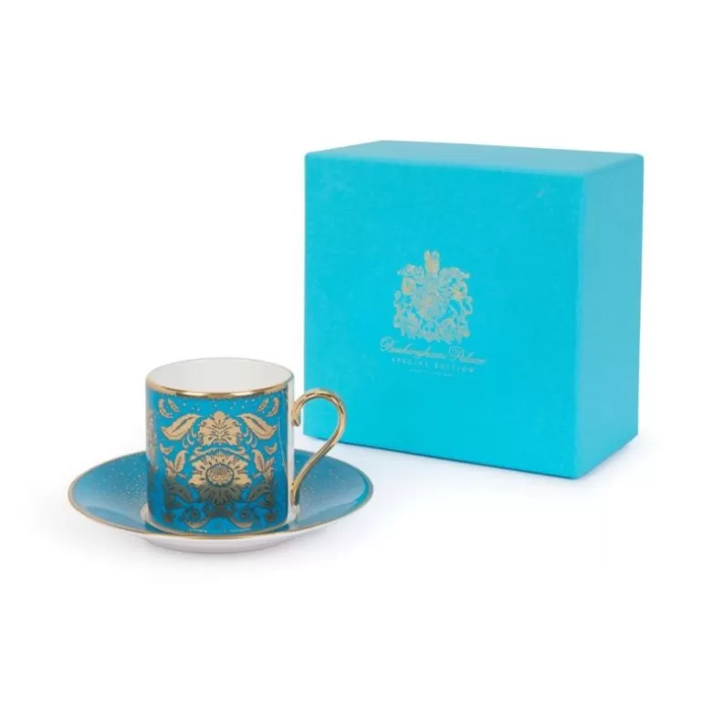 Royal Collection Shop Cups & Saucers*Acanthus Turquoise Coffee Cup And Saucer