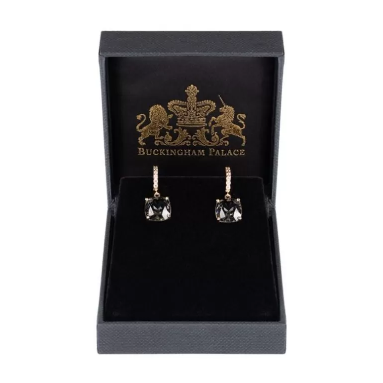 Royal Collection Shop Earrings*Black Square Crystal Earrings