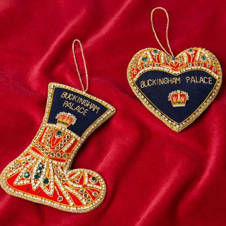 Royal Collection Shop Decorations*Buckingham Palace Navy And Red Heart Decoration
