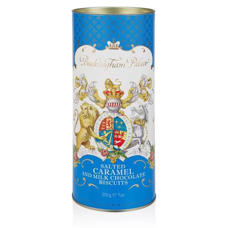 Royal Collection Shop Biscuits*Buckingham Palace Salted Caramel And Chocolate Biscuit Tube