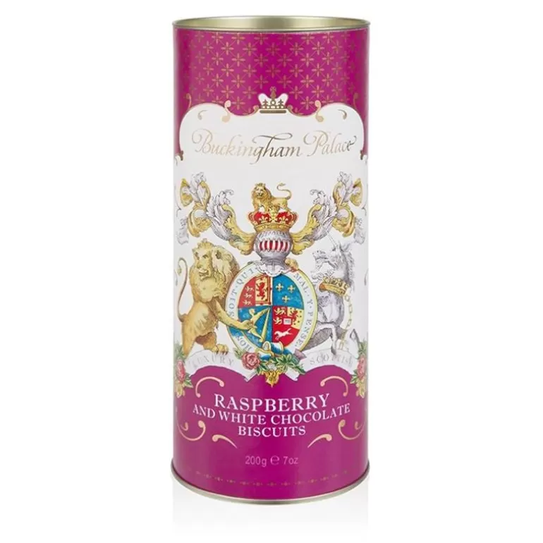 Royal Collection Shop Biscuits*Buckingham Palace White Chocolate And Raspberry Biscuit Tube