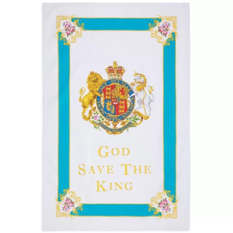 Royal Collection Shop His Majesty The King'S 75Th Birthday*Coat Of Arms Tea Towel