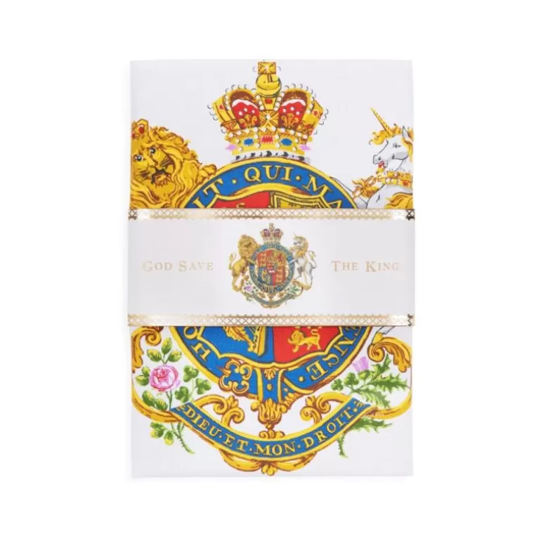 Royal Collection Shop His Majesty The King'S 75Th Birthday*Coat Of Arms Tea Towel