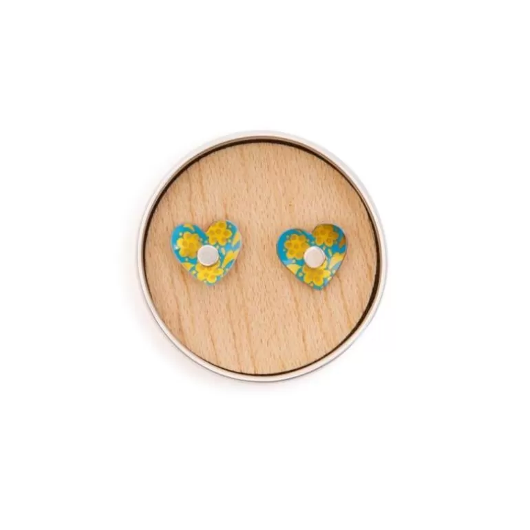 Royal Collection Shop Earrings*Coat Of Arms Tin Heart Stud Earrings