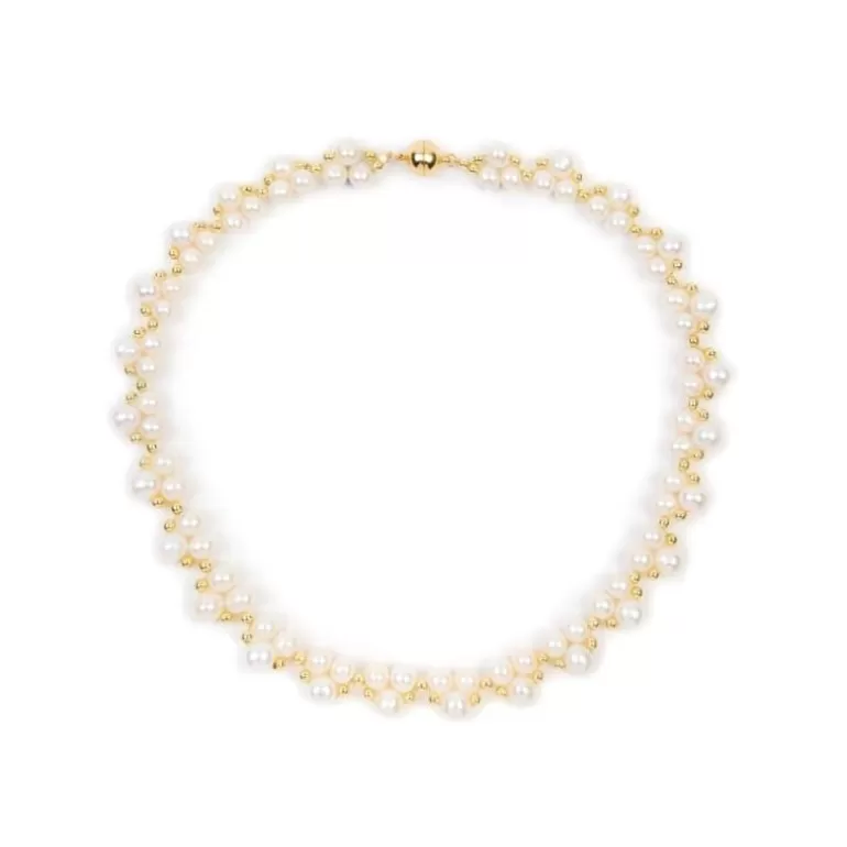 Royal Collection Shop Necklaces*Gold Hematite And White Pearl Collar