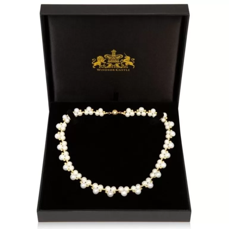 Royal Collection Shop Necklaces*Gold Hematite And White Pearl Collar