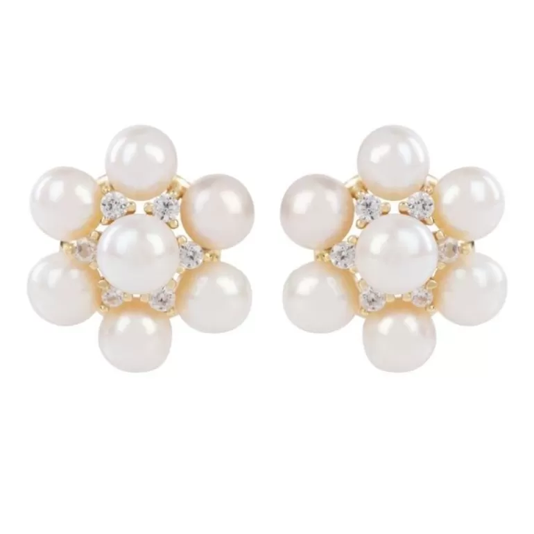 Royal Collection Shop Earrings*Holbein Pearl Flower Stud Earrings