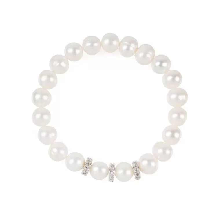 Royal Collection Shop Bracelets*Pearl And Crystal Disc Bracelet