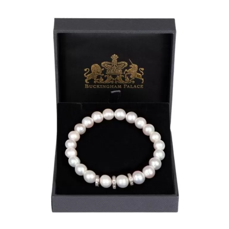 Royal Collection Shop Bracelets*Pearl And Crystal Disc Bracelet