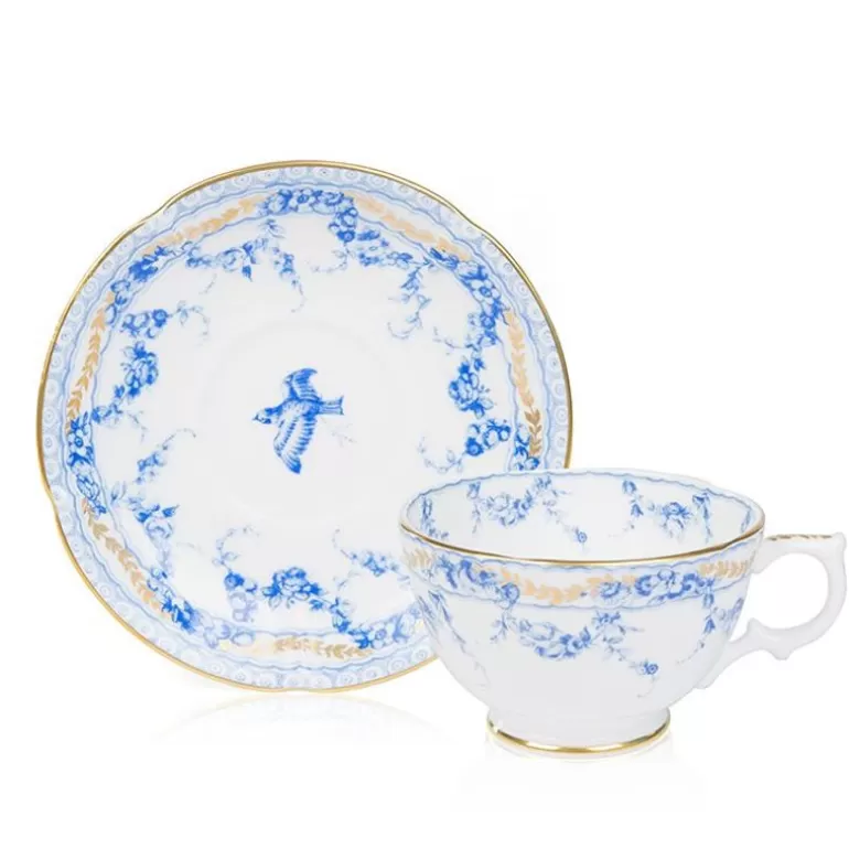 Royal Collection Shop Royal Birdsong*Royal Birdsong Gilded Breakfast Cup And Saucer