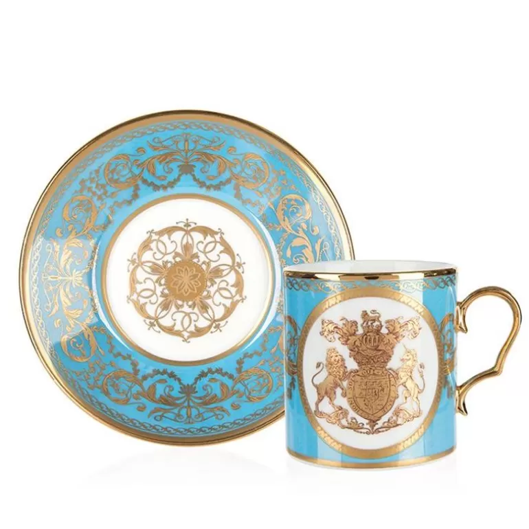 Royal Collection Shop Cups & Saucers*Special Edition Lustre Turquoise And Yellow Coffee Cup And Saucer