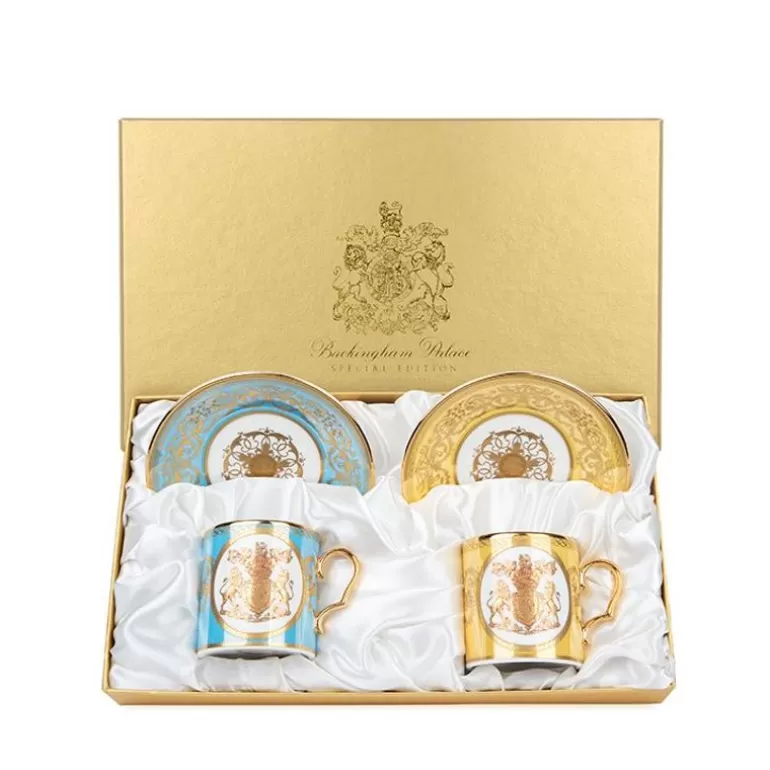 Royal Collection Shop Cups & Saucers*Special Edition Lustre Turquoise And Yellow Coffee Cup And Saucer