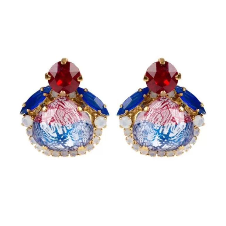 Royal Collection Shop Earrings*Vicki Sarge Red, White And Blue Stud Earrings