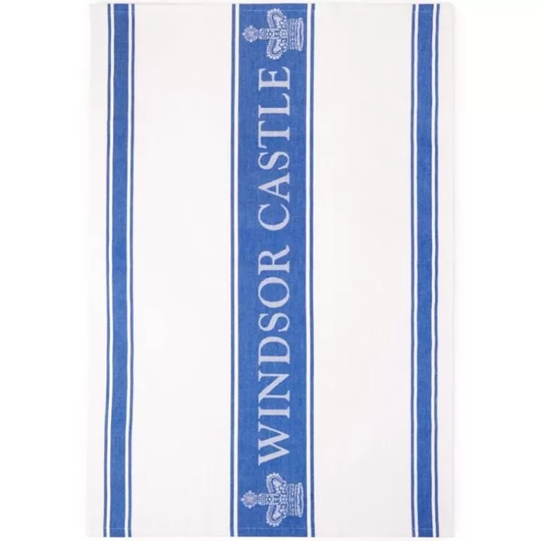 Royal Collection Shop Breakfast Table*Windsor Castle Blue Waffle Tea Towel