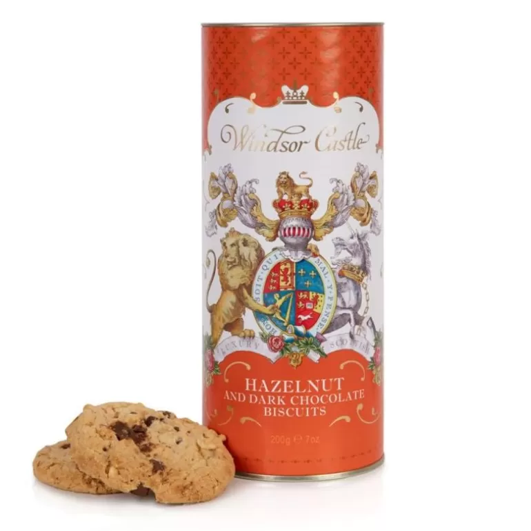 Royal Collection Shop Biscuits*Windsor Castle Hazelnut And Chocolate Chip Biscuit Tube