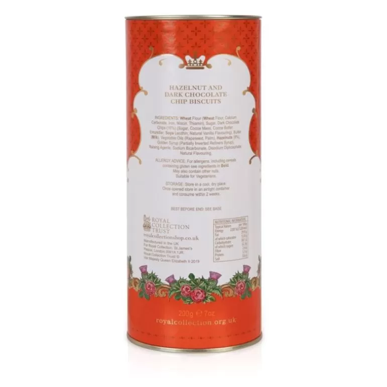 Royal Collection Shop Biscuits*Windsor Castle Hazelnut And Chocolate Chip Biscuit Tube