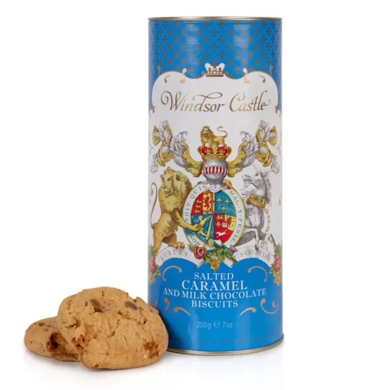 Royal Collection Shop Biscuits*Windsor Castle Salted Caramel And Chocolate Biscuit Tube