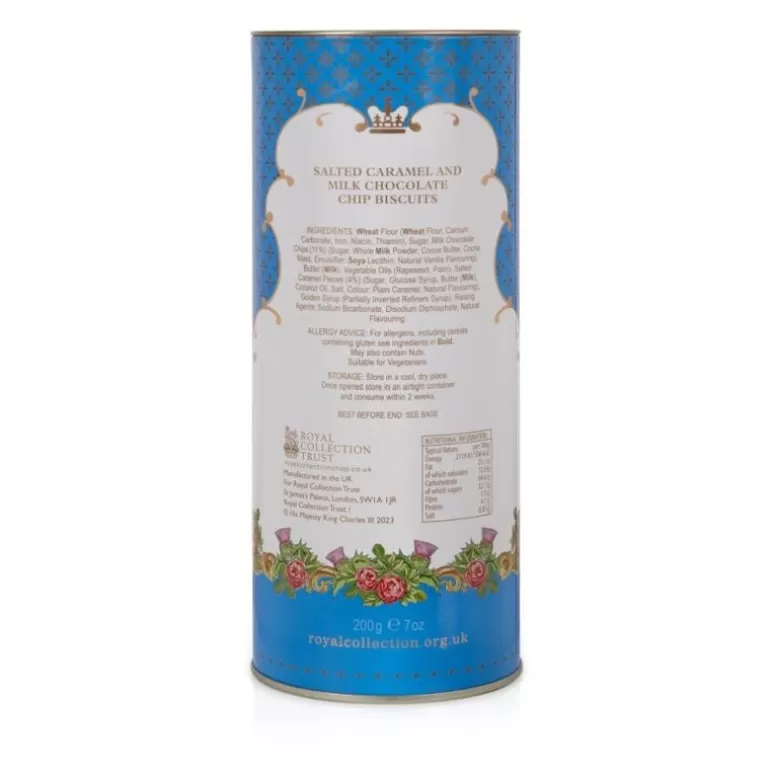 Royal Collection Shop Biscuits*Windsor Castle Salted Caramel And Chocolate Biscuit Tube