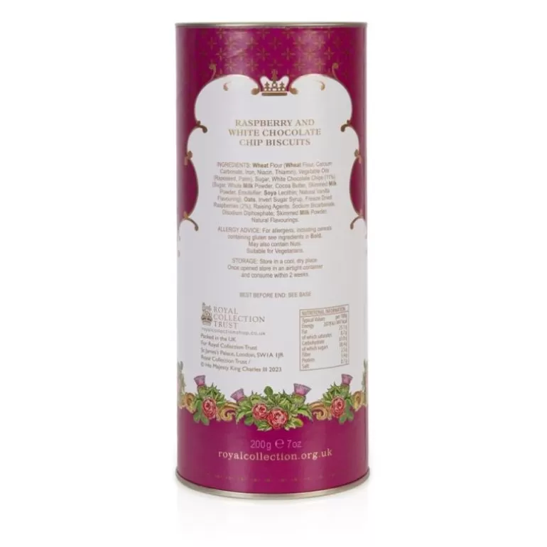 Royal Collection Shop Biscuits*Windsor Castle White Chocolate And Raspberry Biscuit Tube